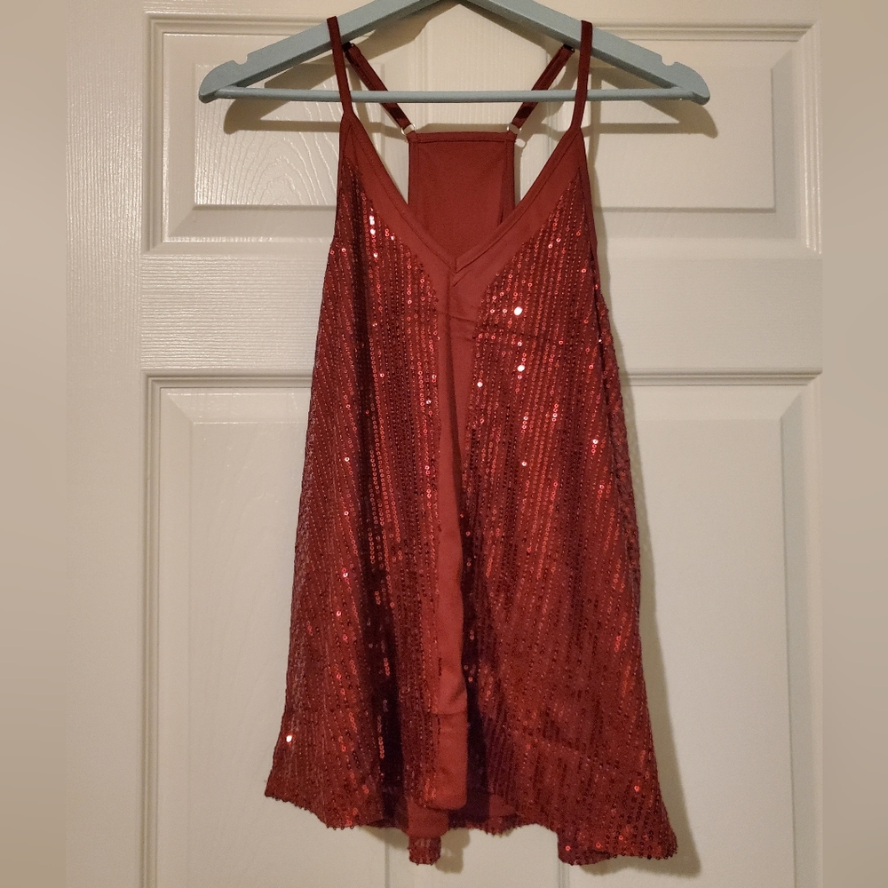 Red Sequin Tank Top - NWOT